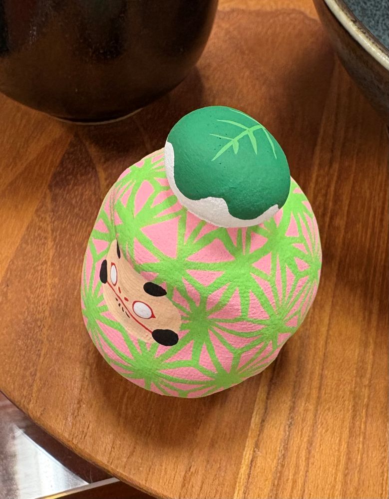 柏餅だるま　麻の葉柄　緑　山口さくら