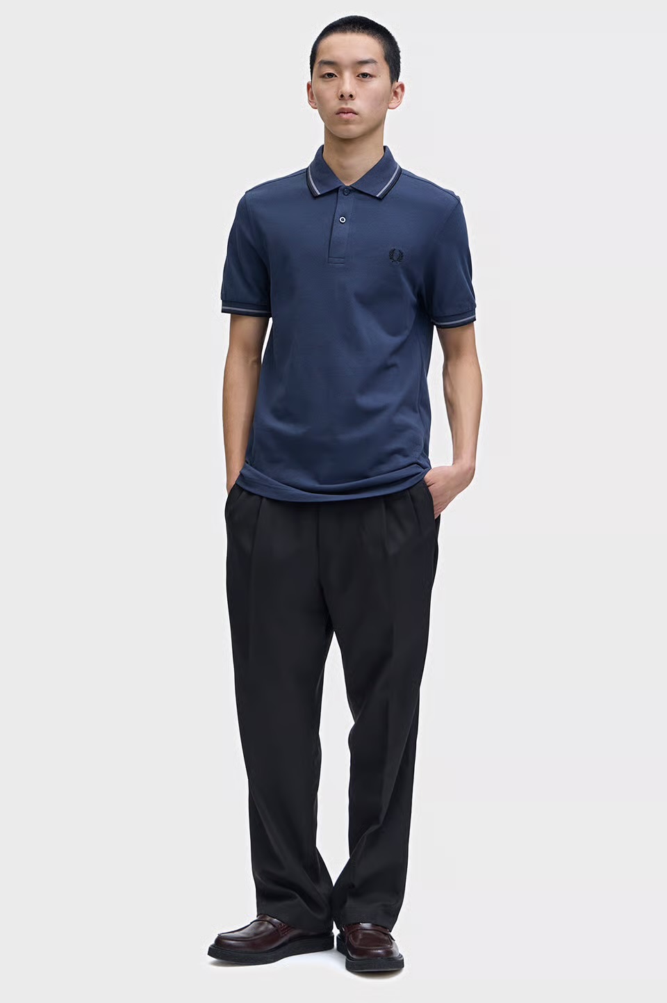 MENS/UNISEX The Fred Perry Shirt - M3600 M3600 01B:DARK AIRFORCE