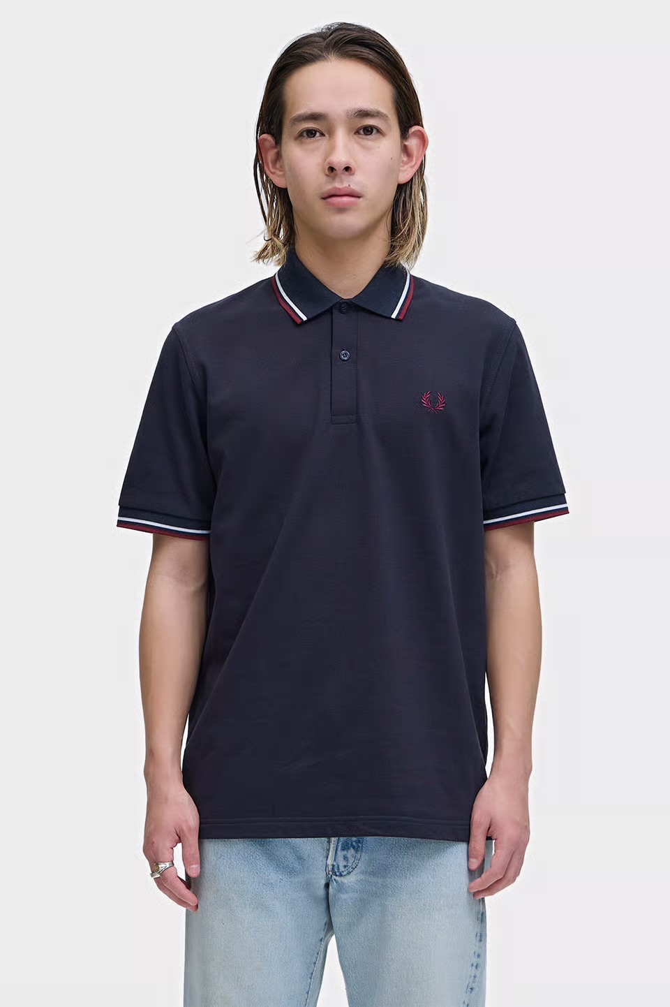 MENS/UNISEX　The Fred Perry Shirt - M12　37B：NAVY / WHITE / MAROON