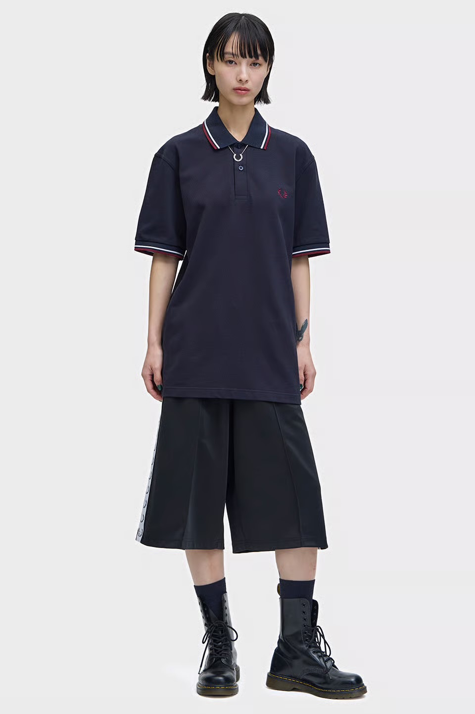 MENS/UNISEX　The Fred Perry Shirt - M12　37B：NAVY / WHITE / MAROON