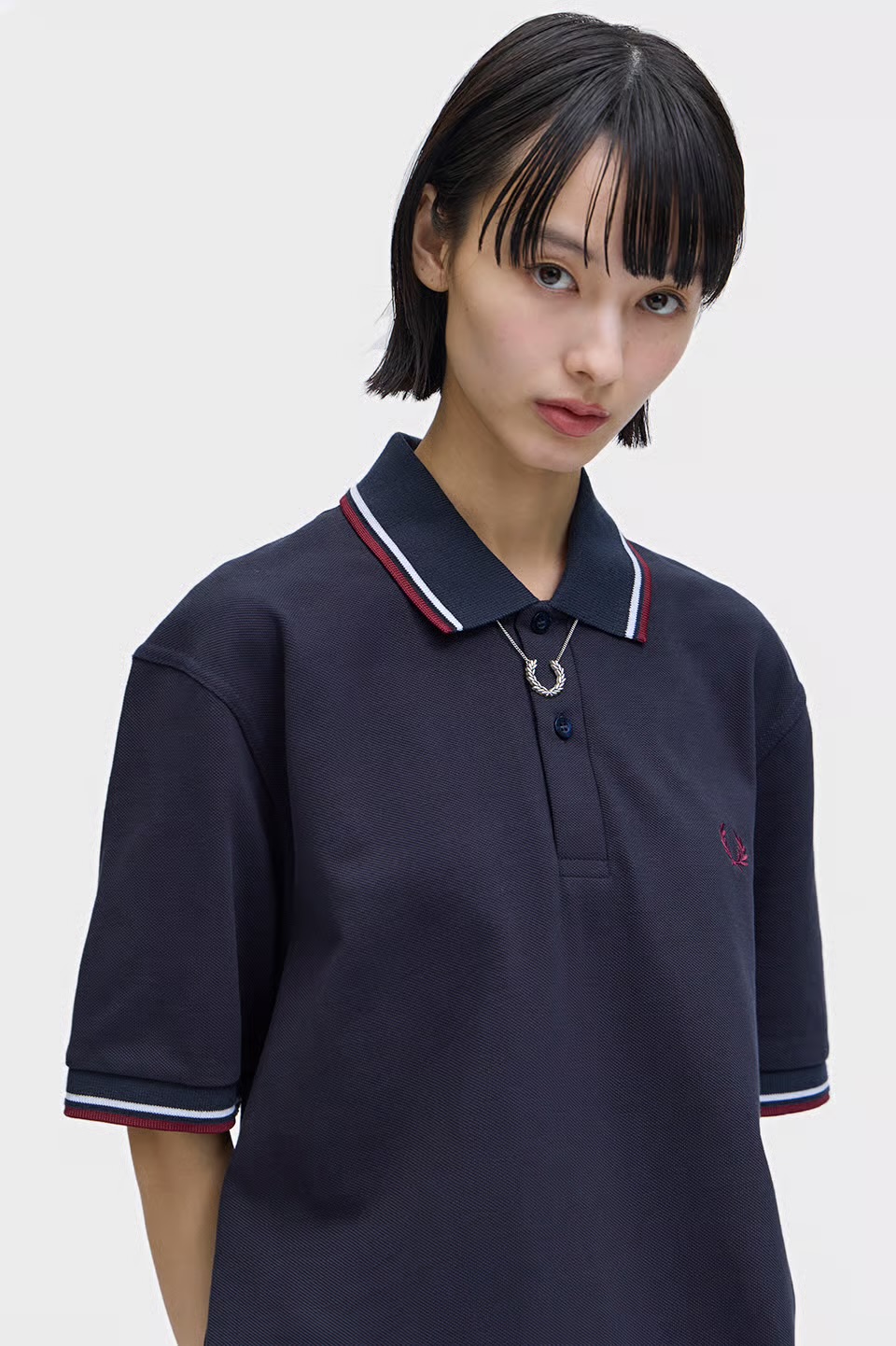 MENS/UNISEX　The Fred Perry Shirt - M12　37B：NAVY / WHITE / MAROON