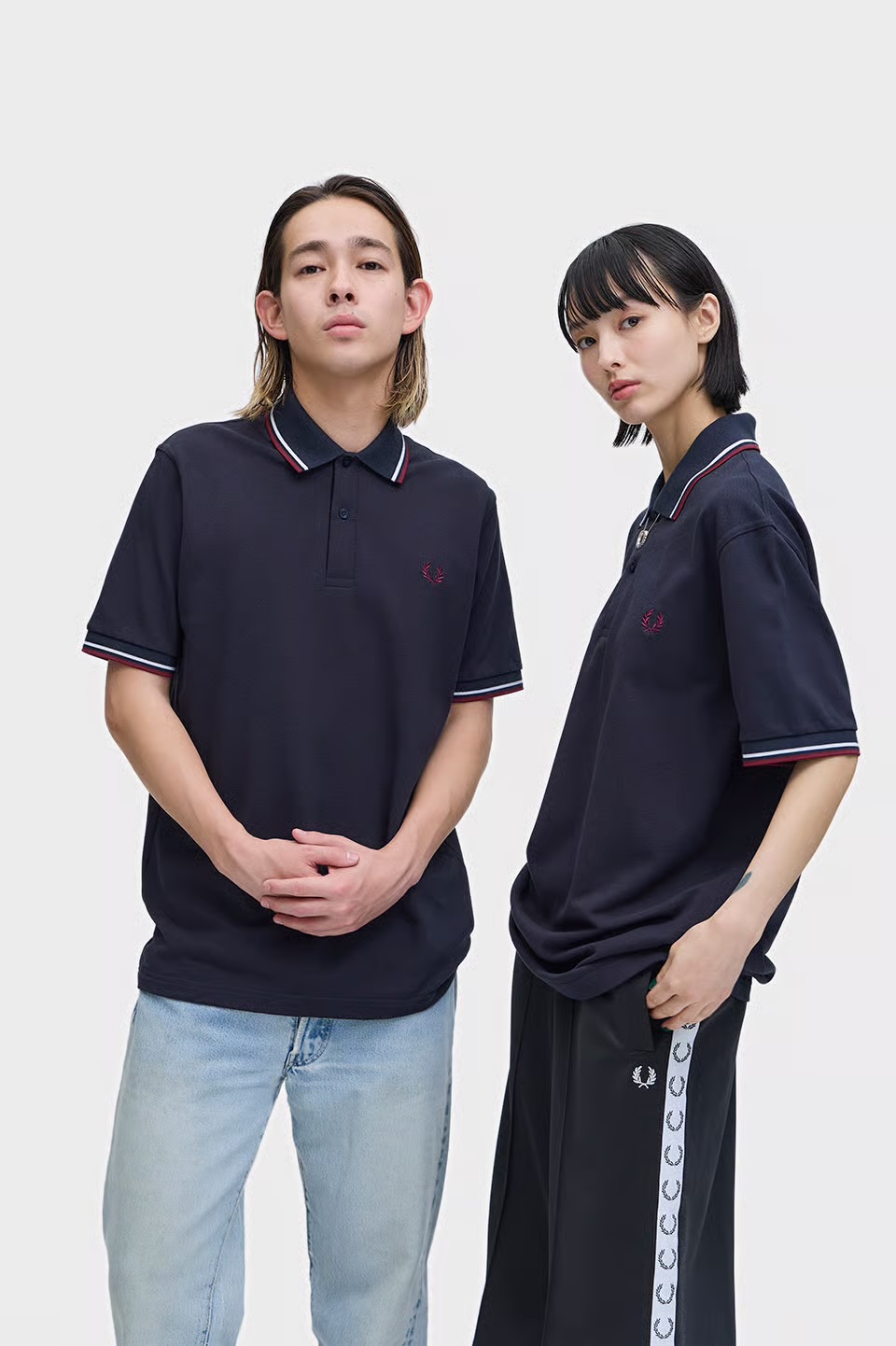 MENS/UNISEX　The Fred Perry Shirt - M12　37B：NAVY / WHITE / MAROON