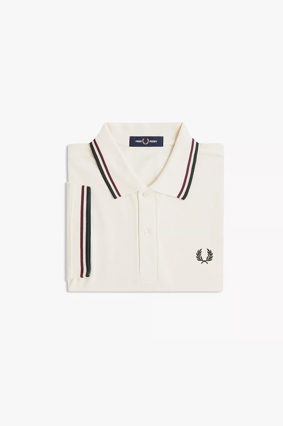MENS/UNISEX　The Fred Perry Shirt - M3600 　84A：ECRU / OX BLOOD / GRASSROOT　Mサイズ