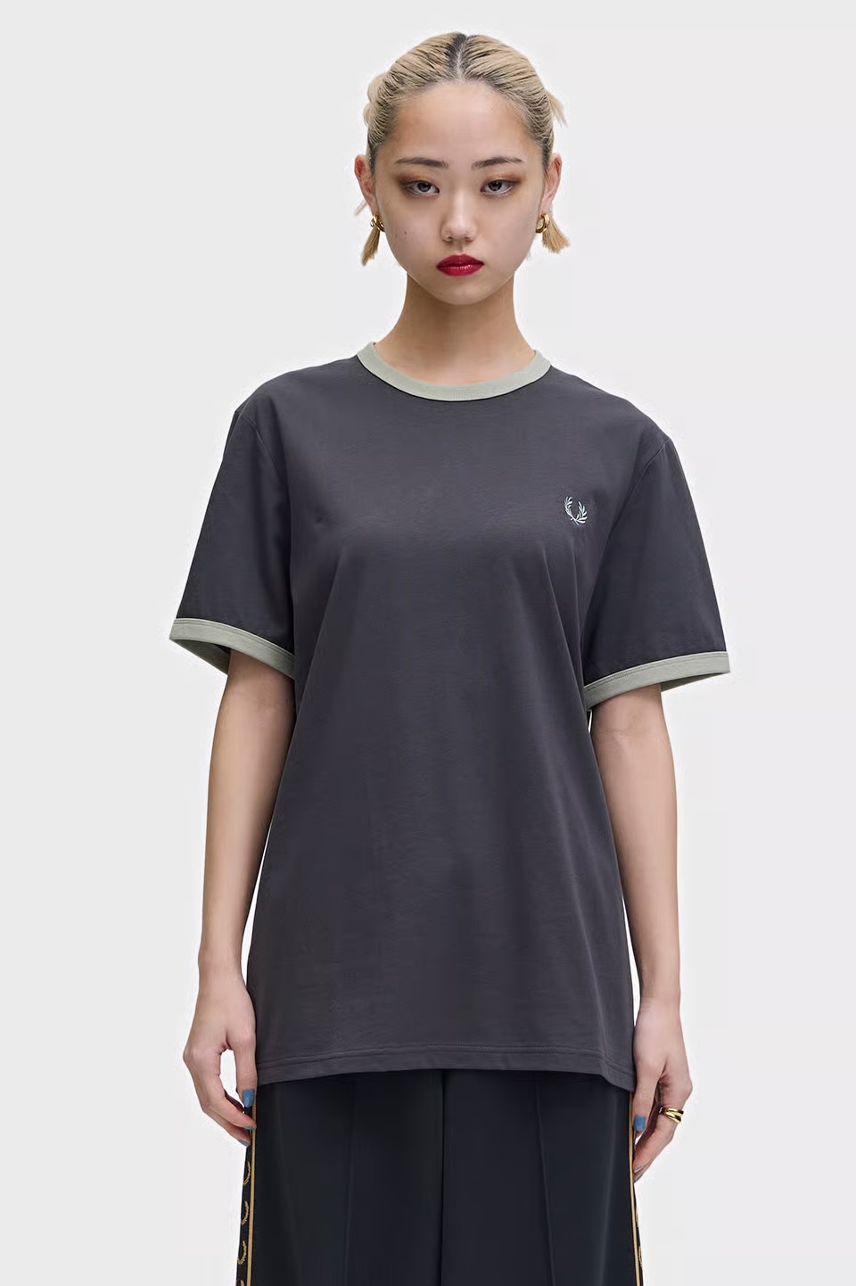 MENS/UNISEX　 Ringer T-Shirt M3519　32B：ANCHOR GREY / SEAGRASS