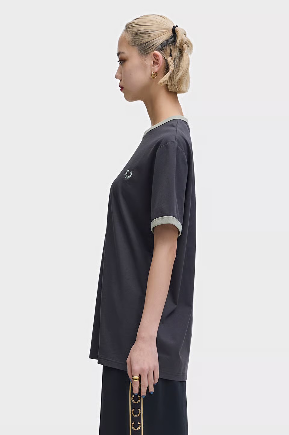 MENS/UNISEX　 Ringer T-Shirt M3519　32B：ANCHOR GREY / SEAGRASS