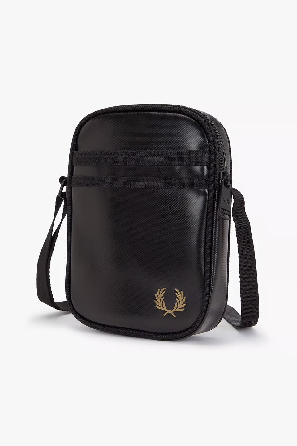 Fred Perry　Tonal Classic Small Side Bag L2166　774：BLACK / GOLD