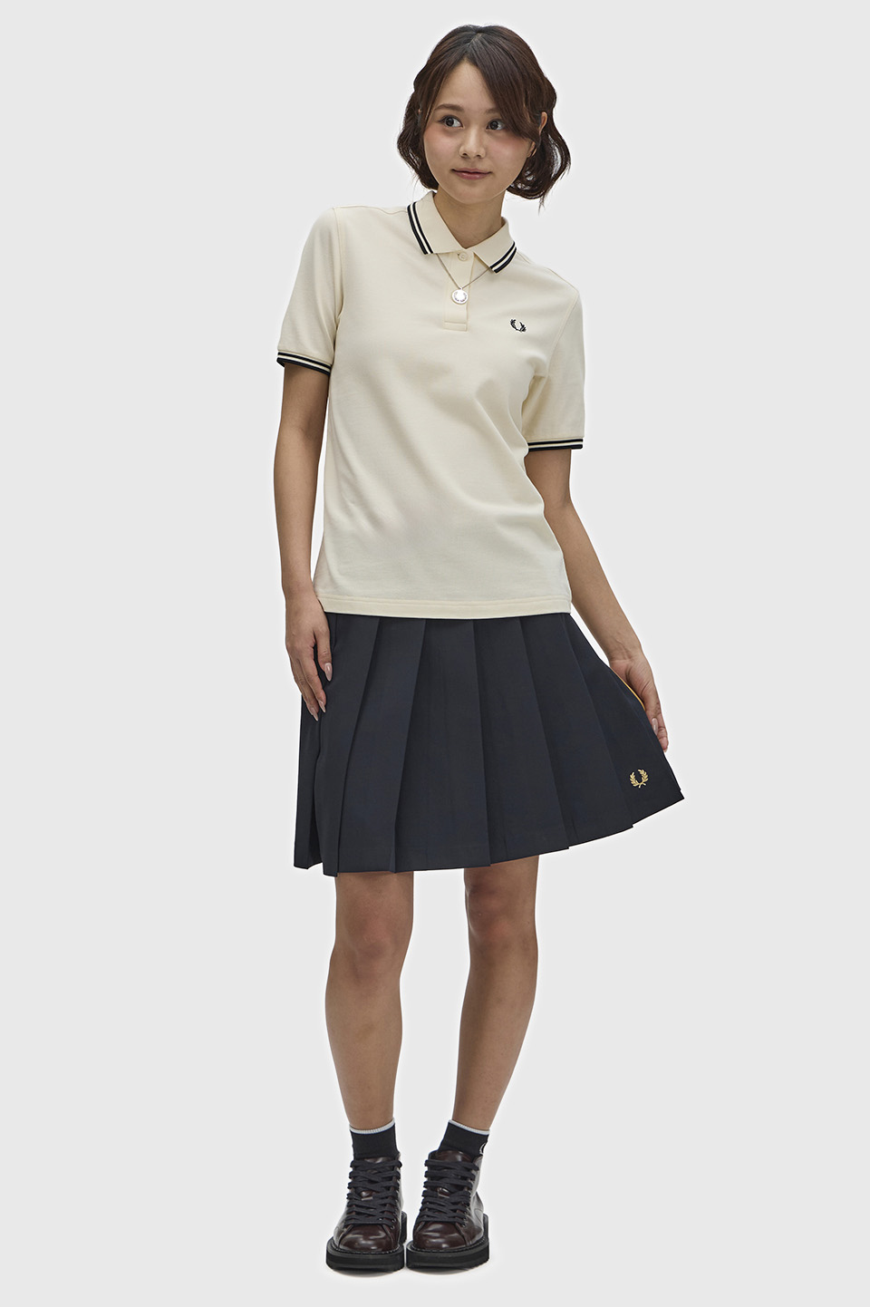 The Fred Perry Shirt - G3600　S70：ECRU / BLACK