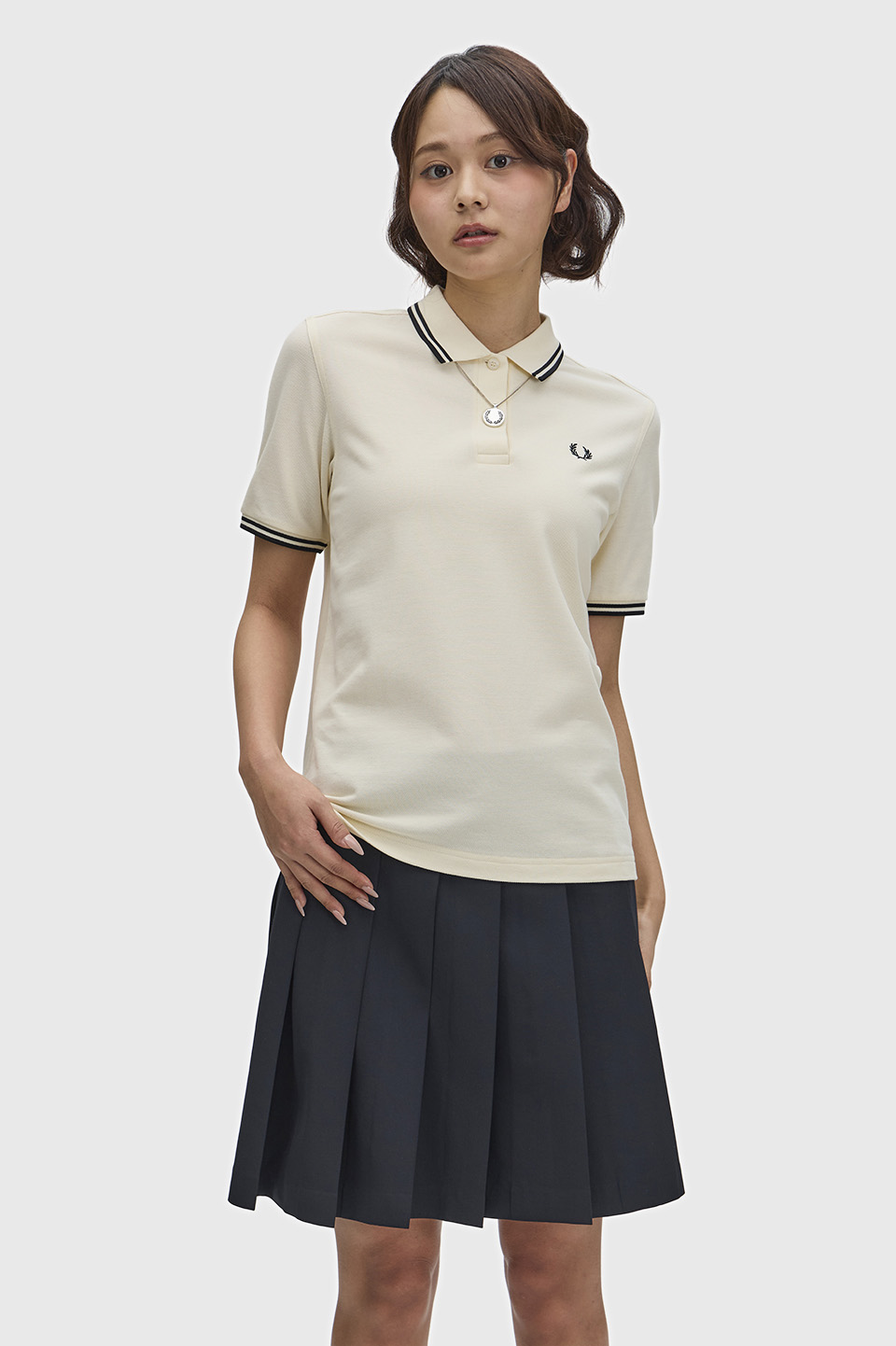 The Fred Perry Shirt - G3600　S70：ECRU / BLACK
