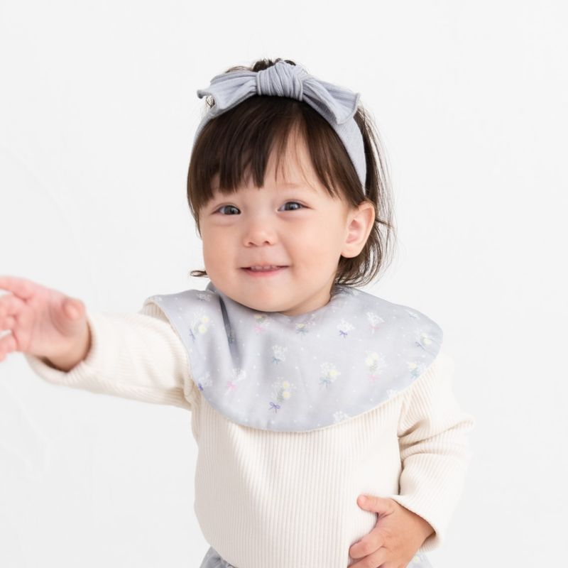 リブヘアバンド グレー