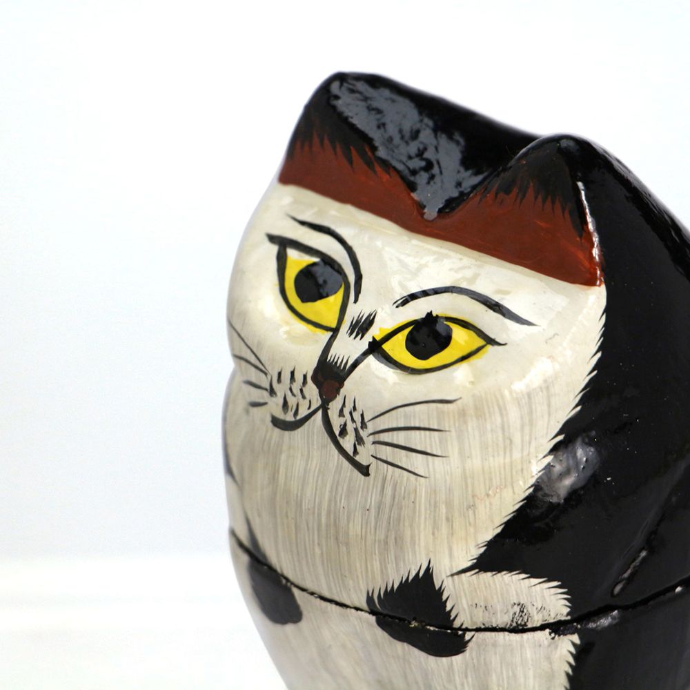 Papier Mache Standing Cat "Black"パピエ マシェ スタンディング キャット "ブラック"
